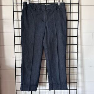 ANN TAYLOR LOFT Ann Crop Stretch Jeans Womens 4 Dark Blue Denim‎ Cuffs